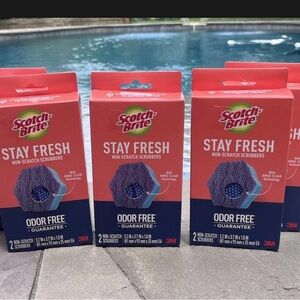 Scotch-Brite STAY FRESH Non-Scratch Scrubbers with Scrub Dots-10 Scrubbers TOTAL